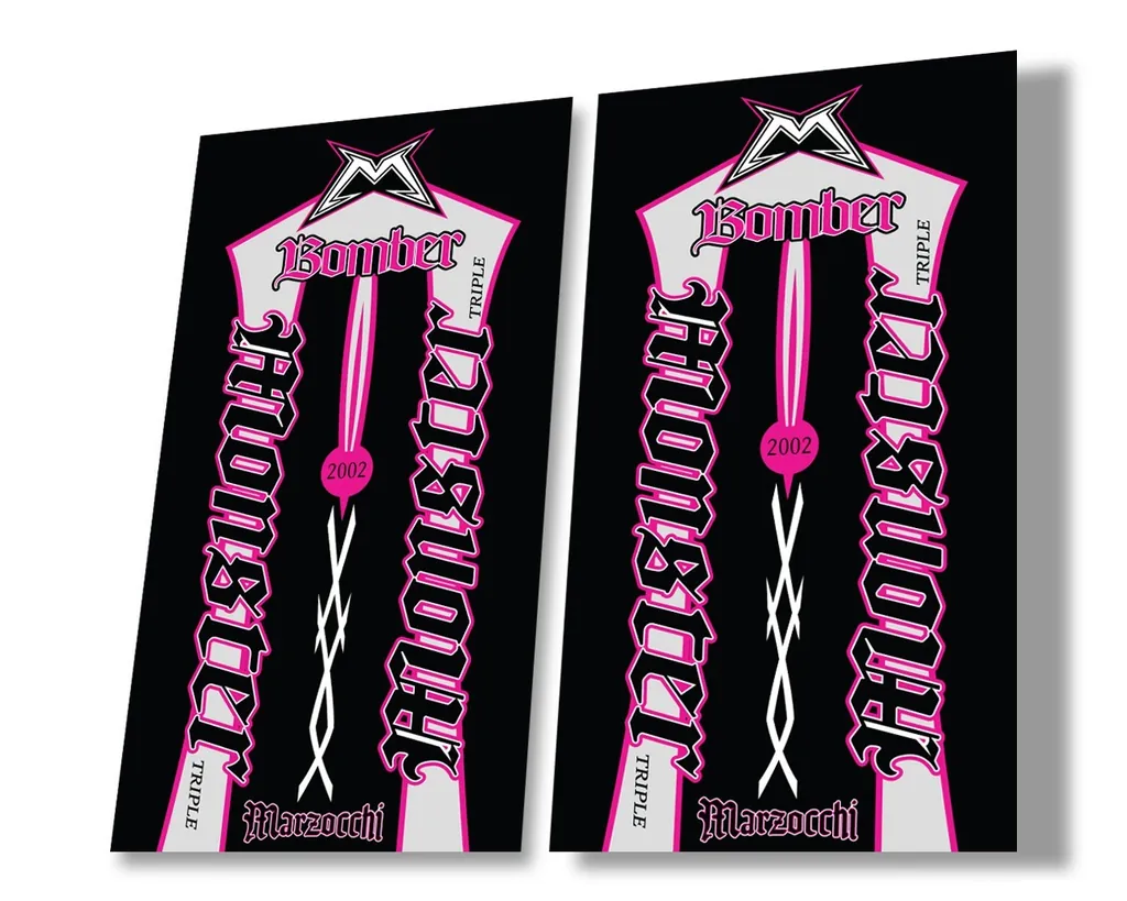Marzocchi Bomber Monster 2002 Suspension Decal Kit Sticker Adhesive Pink