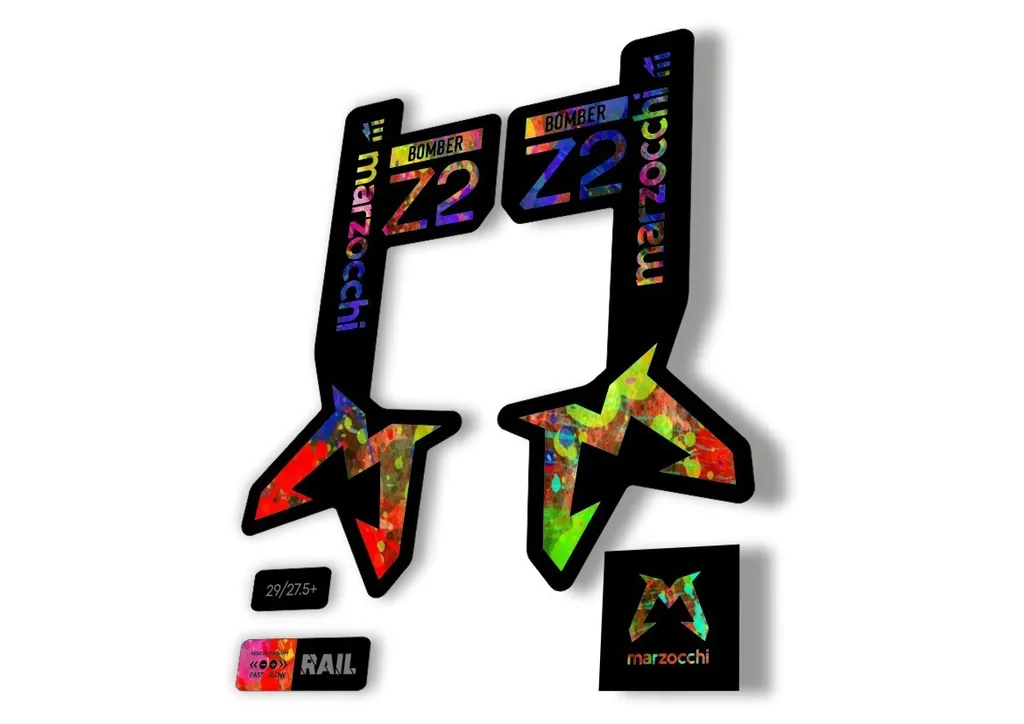 Marzocchi Bomber Z2 Eoptimized 2025 Fork Suspension Sticker Decal Kit Oil Slick