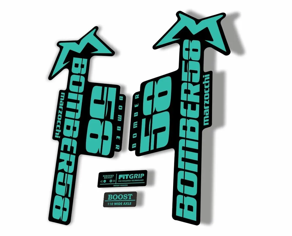 Marzocchi Bomber 58 2018 Fork Suspension Sticker Decal Kit Adhesive Dolphin