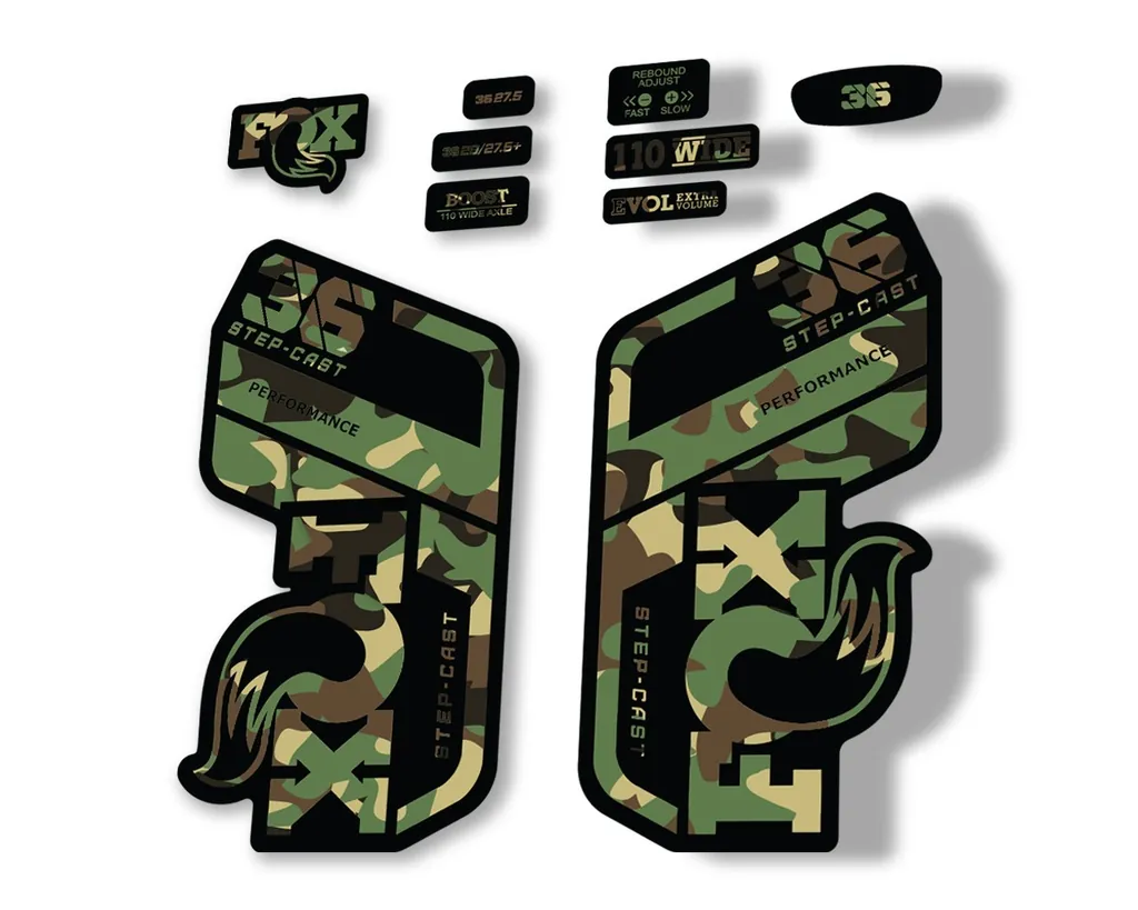 FOX 36 Step Cast SC 2021 Performance Fork Decals Suspension Sticker Camo