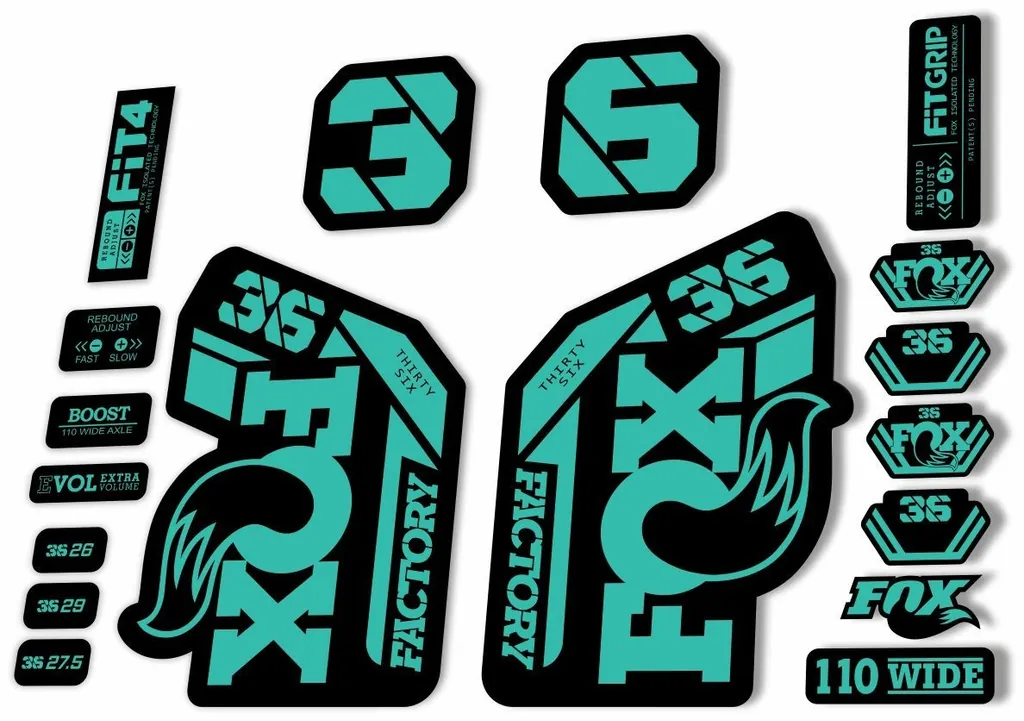 FOX 36 Fork Decal Sticker Set 2021 Factory MTB Suspension Graphics – Dolphin