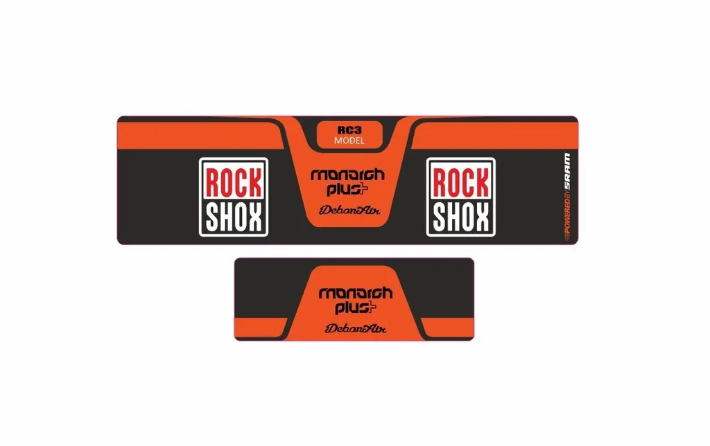 Rock Shox MONARCH Plus RC3 Debon Air Rear Shock Decal Sticker Adhesive Orange