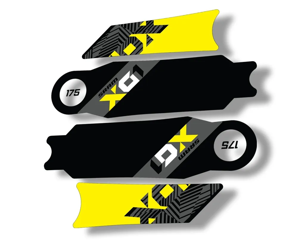 Crank Set Stickers Decals MTB Sram X01 Eagle 2018 Bicycle Adhesive 2Pcs Yellow