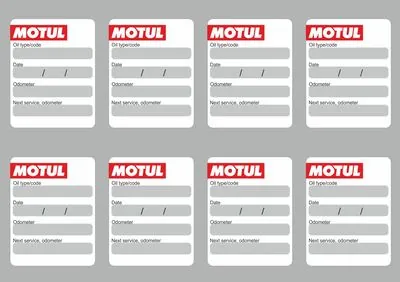 8x MOTUL Oil Change Service Reminder Decals Stickers Adhesive Labels Die Cut