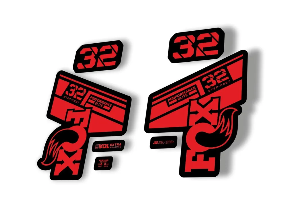 FOX 32 Step Cast Elite 2021 Factory Fork Decals Suspension Sticker Red