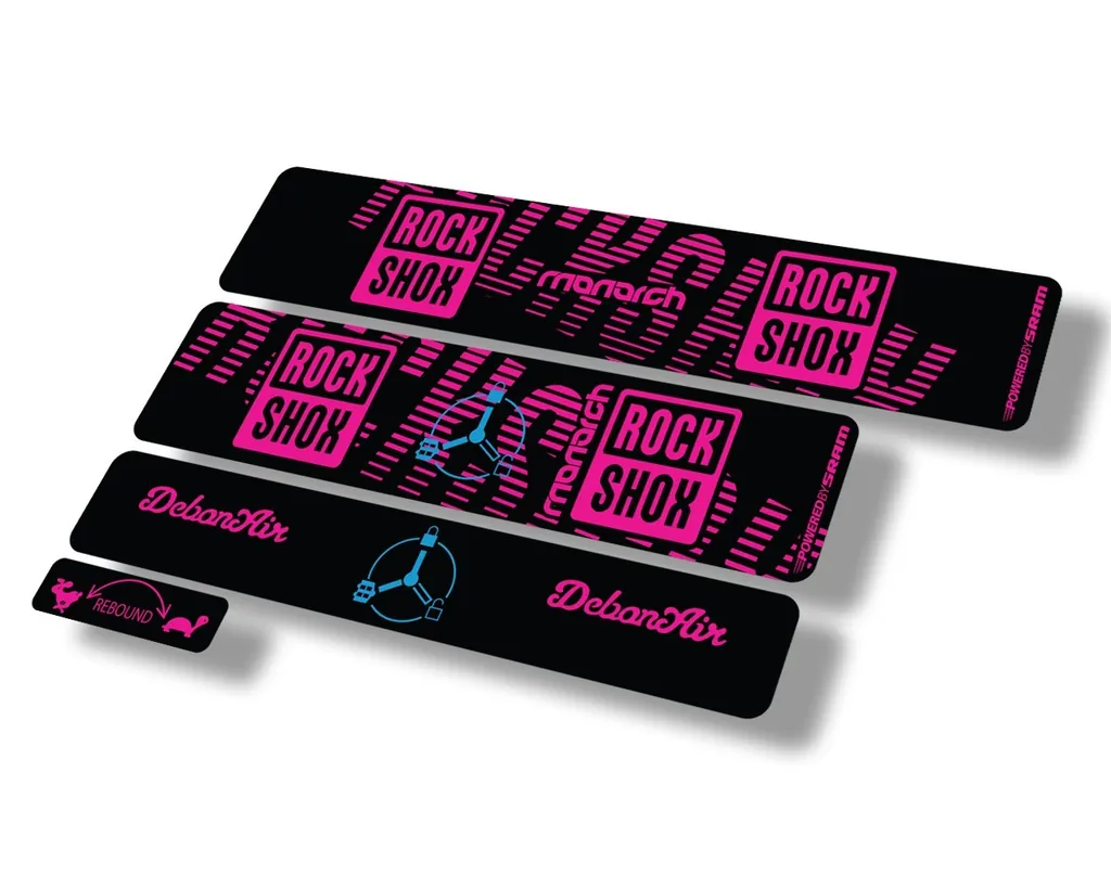 Rock Shox MONARCH 2020 RT3 Rear Shock Decal Sticker Adhesive Set Pink