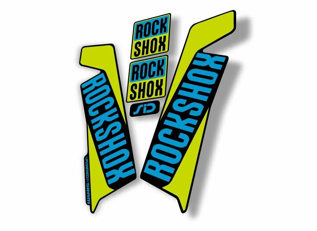 Rock Shox SID 2016-17 Mountain Bike Cycling Fork Decal Sticker Adhesiv Lime Blue