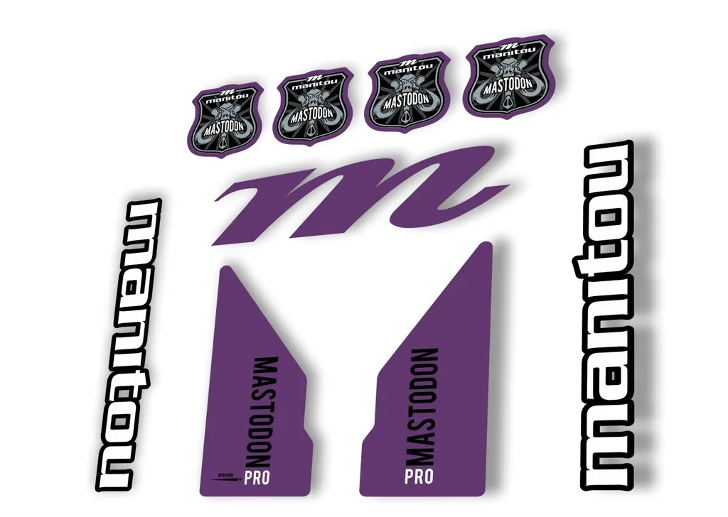 Manitou Mastadon Pro 2017 Fork Suspension Decal Kit Sticker Purple