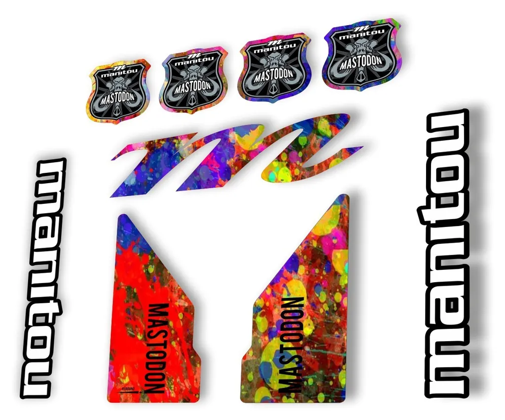 Manitou Mastadon 2017 Fork Suspension Decal Kit Sticker Set Oil Slick