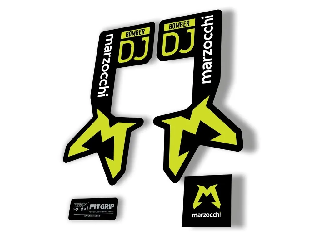 Marzocchi Bomber DJ 2025 Fork Suspension Sticker Decal KitAdhesive Lime Green