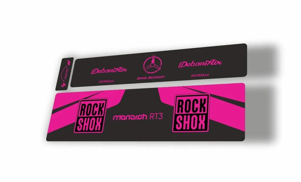Rock Shox 2016 MONARCH RT3 Rear Shock MTB Decal Sticker Adhesive Pink