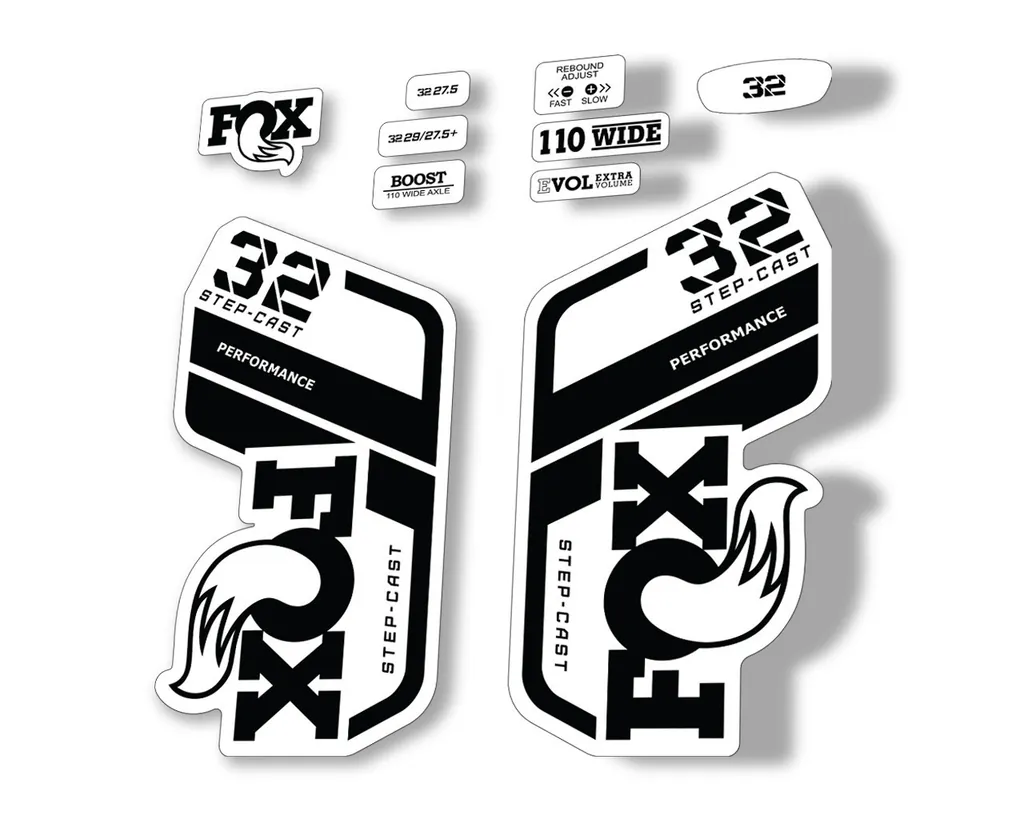 FOX 32 Step Cast Perf. 2021 Factory Fork Decals Suspension Sticker Black