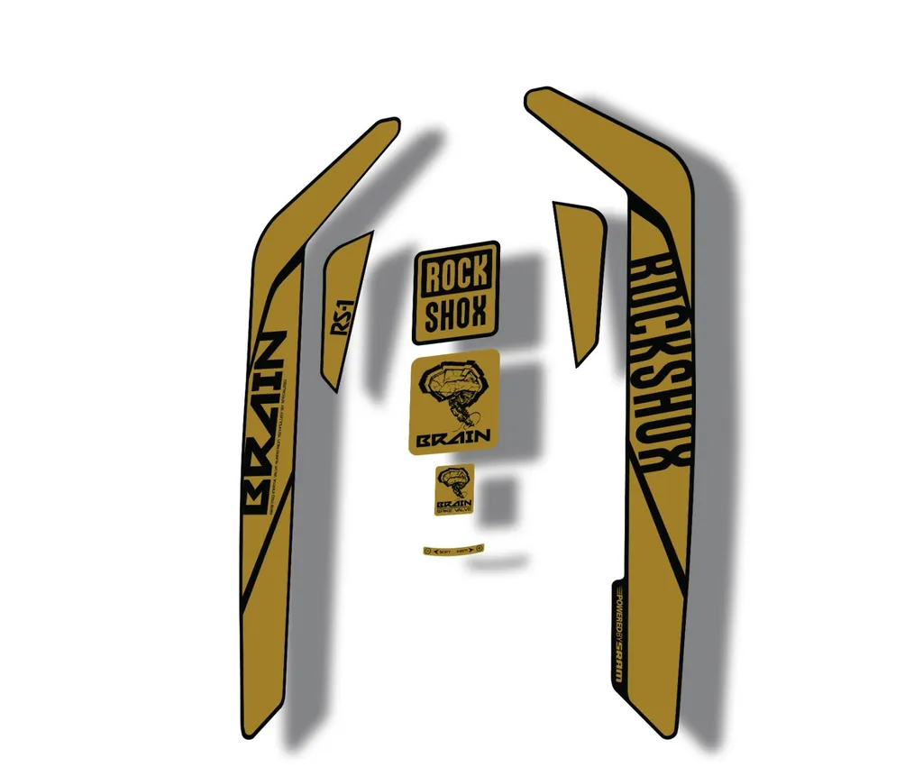 Rock Shox RS-1 Brain 2016-17 Mountain Bike Cycling Decal Sticker Adhesive Gold