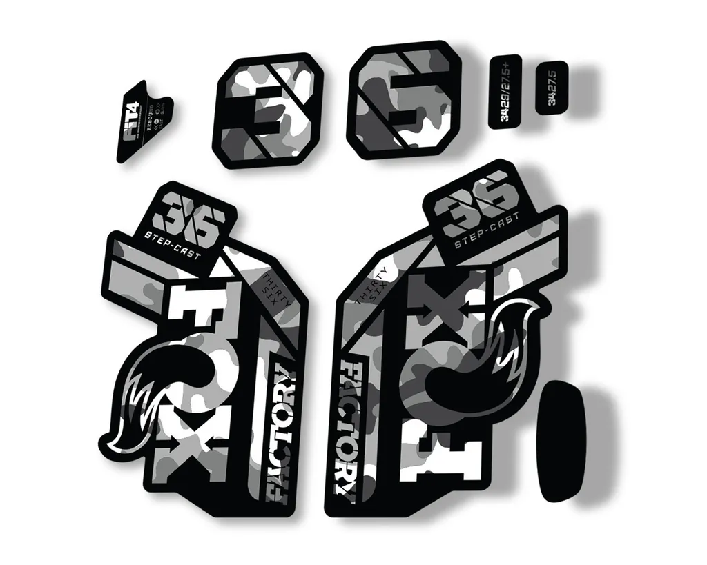 FOX 36 Step Cast SC 2021 Factory Fork Decals Suspension Sticker White Camo