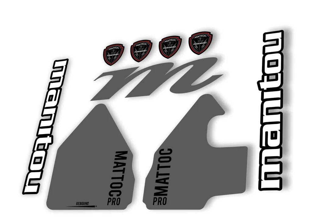 Manitou Mattoc Pro 2017 Fork Suspension Decal Kit Sticker Set Gray