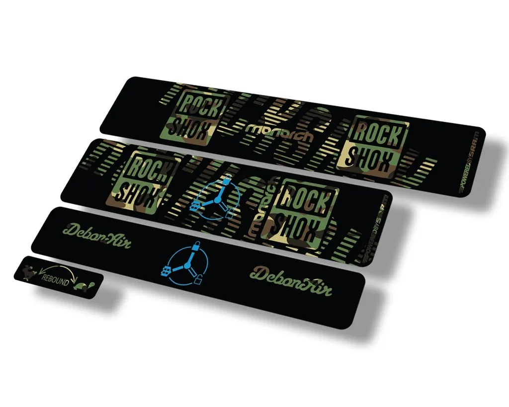 Rock Shox MONARCH 2020 RT3 Rear Shock Decal Sticker Adhesive Set Camo