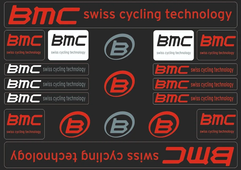 Bicycle Vinyl Frame Stickers Custom Compatible with BMC Red