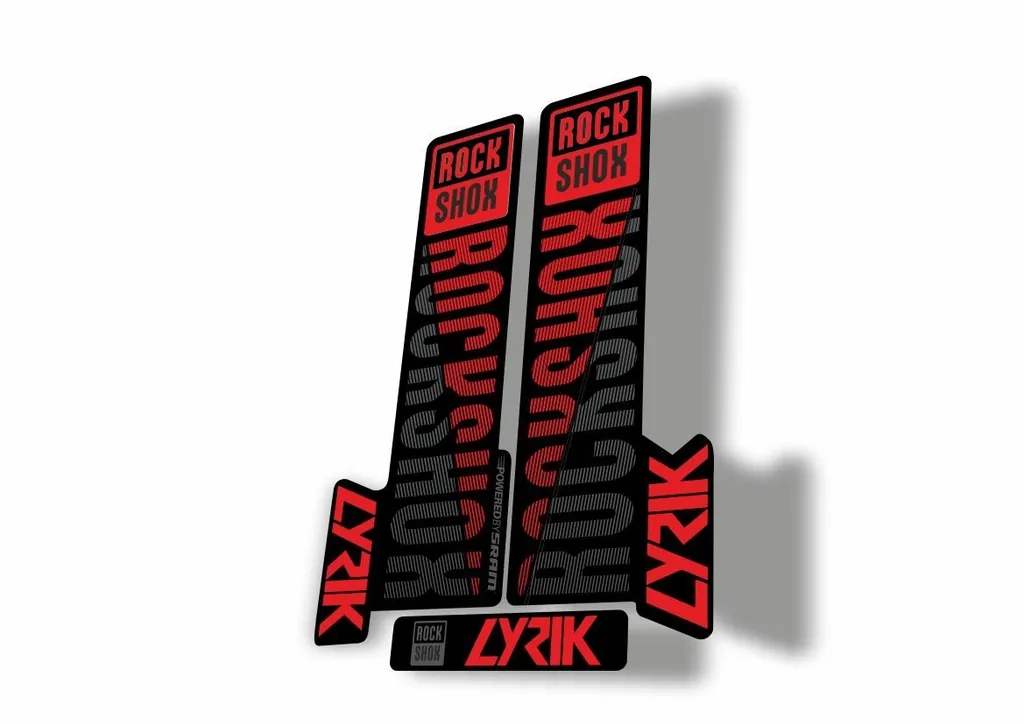 Rock Shox LYRIK 2018 Mountain Bike Cycling Decal Kit Sticker  Red Gray