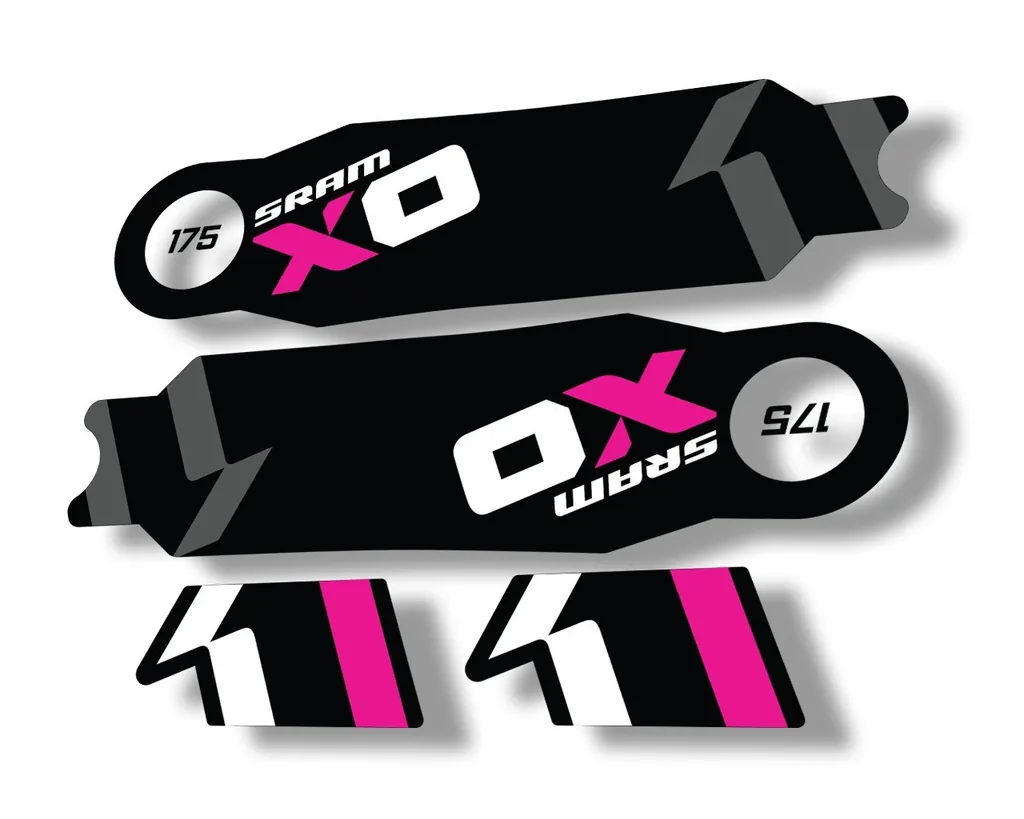 Crank Set Stickers Decals MTB Sram X01 2014 Bicycle Adhesive 2Pcs Pink