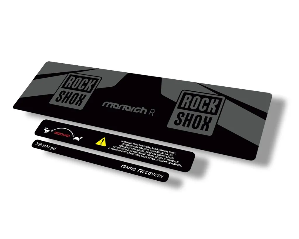Rock Shox 2016 Monarch R Rear Shock Decal Sticker Adhesive Set Gray