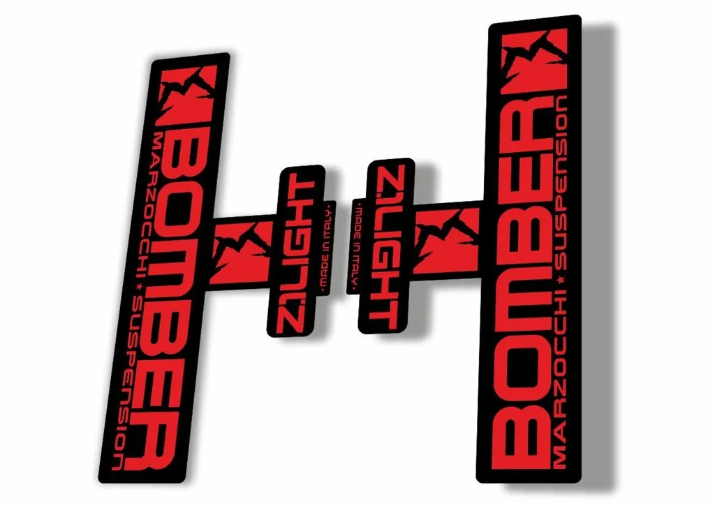 Marzocchi Bomber Z1 Light 2006 Fork Suspension Sticker Decal Kit Adhesive Red