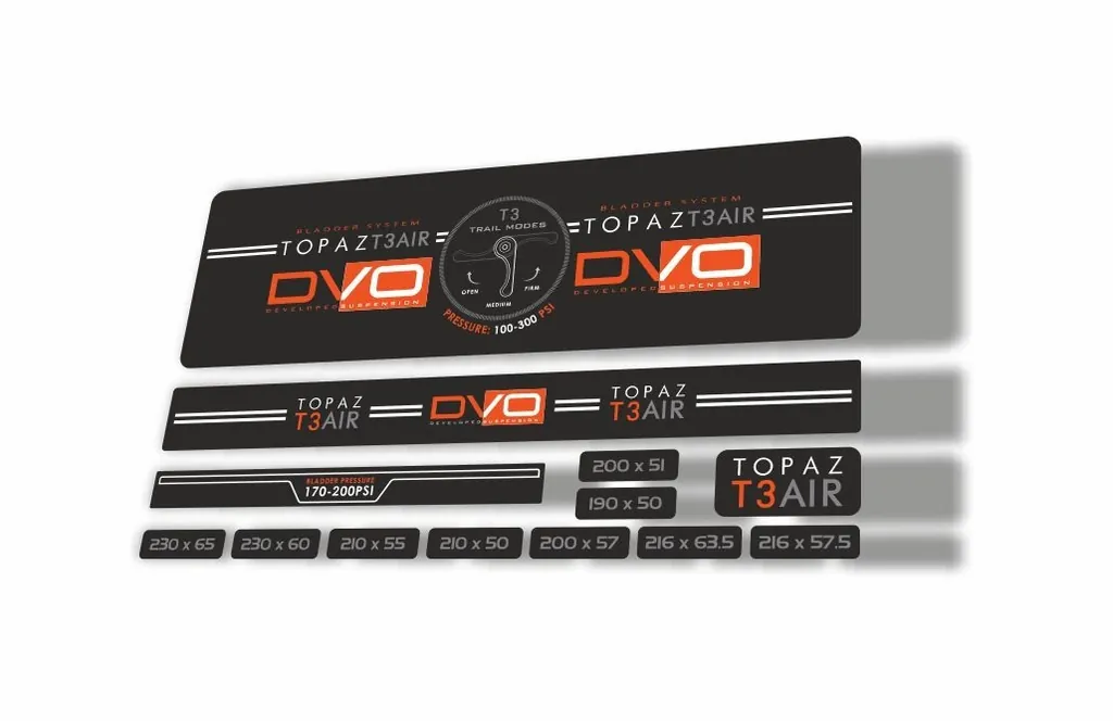 DVO 2016 Topaz T3 Air Rear Shock Suspension Sticker Factory Decal Adhesiv Orange