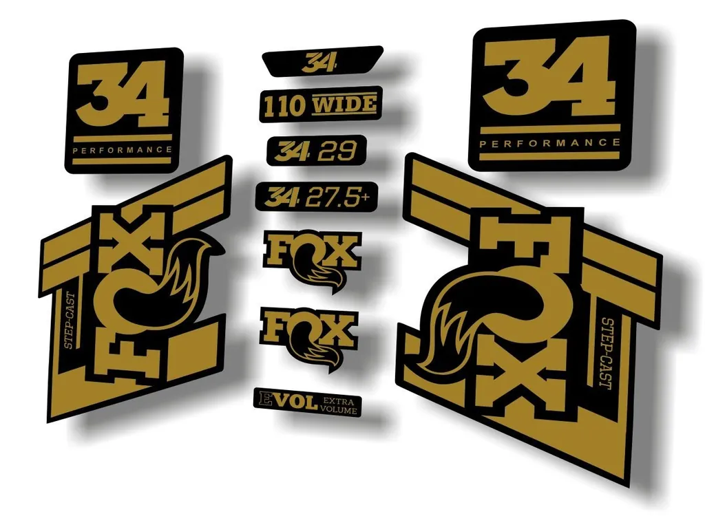 FOX 34 Step Cast SC 2020 Fork Suspension Factory Decal Sticker Set Gold