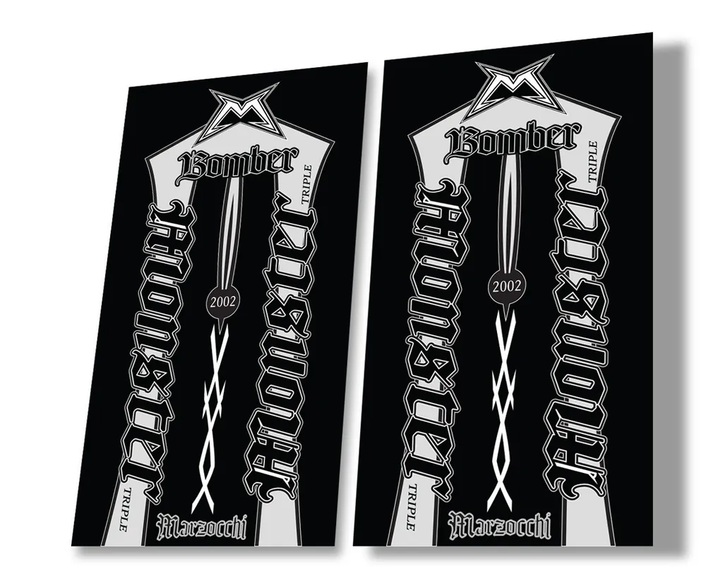 Marzocchi Bomber Monster 2002 Suspension Decal Kit Sticker Adhesive Black