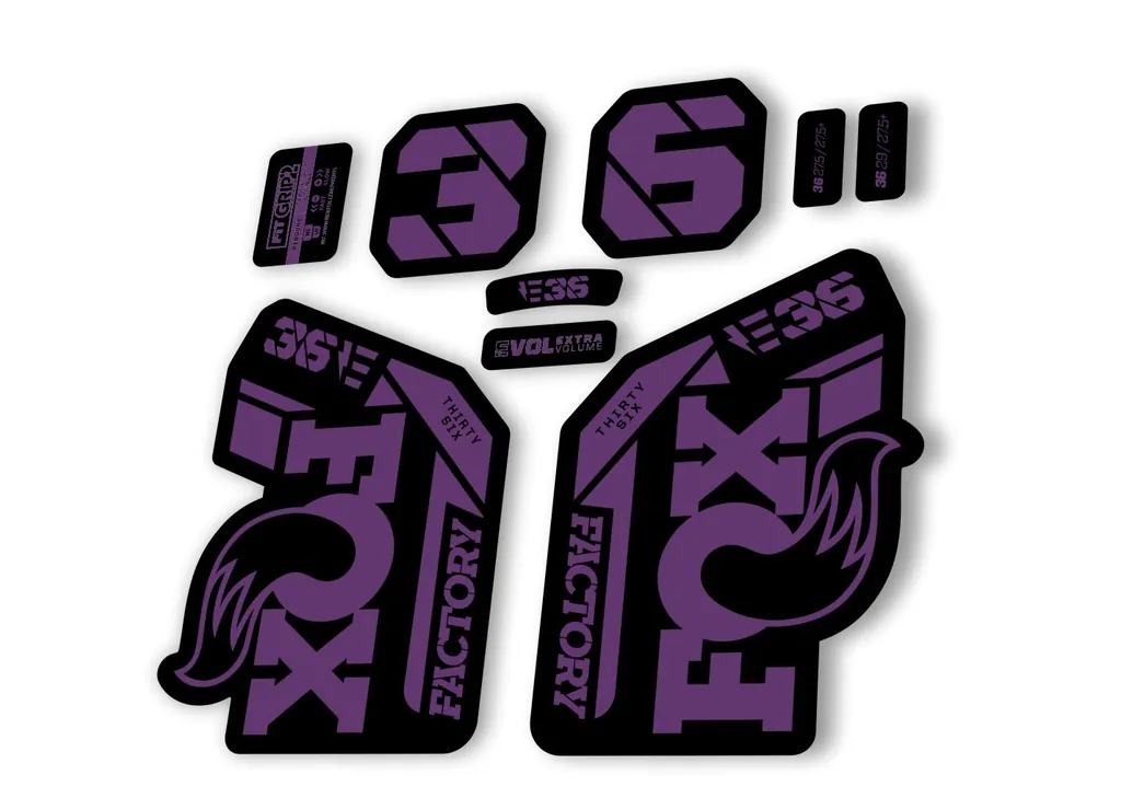 FOX 36 E-Bike Fork Decal Sticker Set 2021 Factory MTB Suspension Graphics Purple