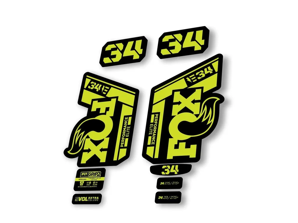 Fox 34 2022 Performance Elite E Bike Fork Decals Suspension Sticker  Lime Green