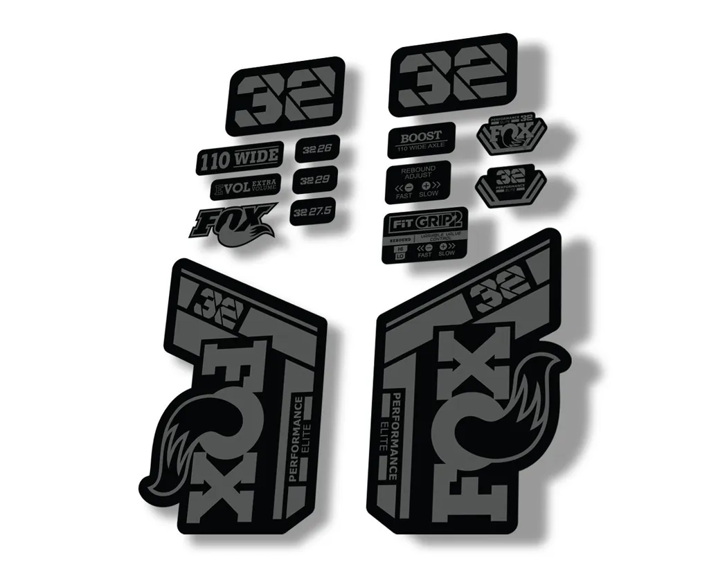 FOX 32 Performance Elite 2021 Factory Fork Decals Suspension Sticker Gray
