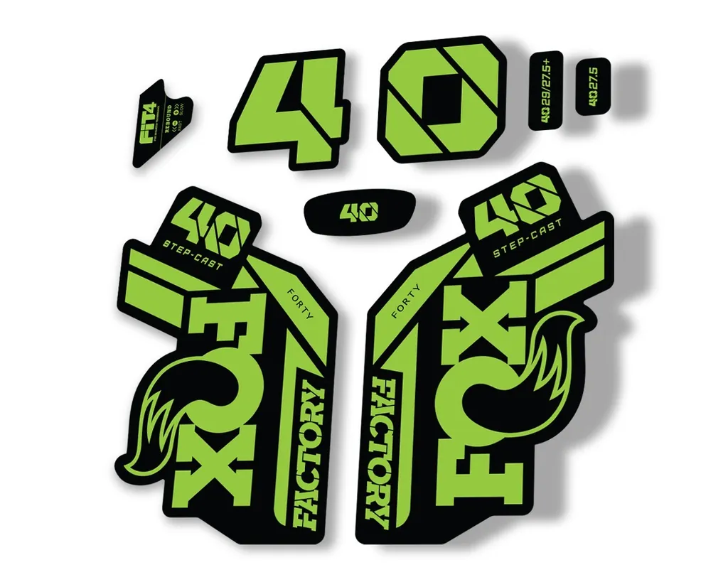 FOX 40 Step Cast SC 2021 Factory Fork Decals Suspension Sticker Adhesive Green