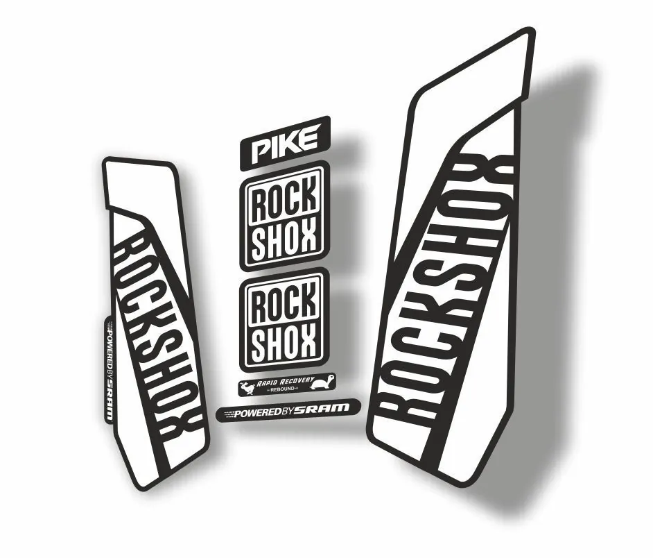 Rock Shox Pike 2016 Mountain Bike Cycling Decal Kit Sticker Adhesive White