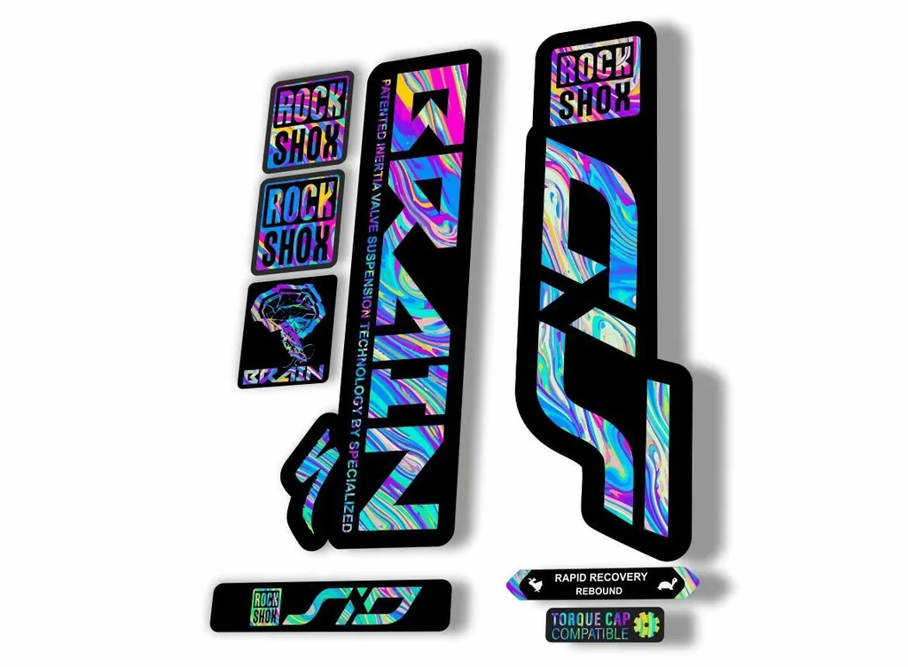 Rock Shox SID Brain ULTIMATE 2020 Mountain Bike Cycling Decal Sticker Oil Slick1