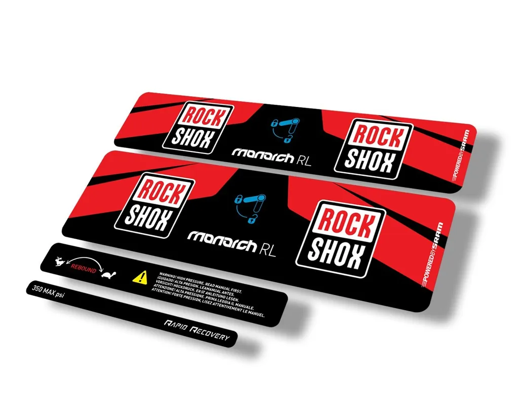Rock Shox MONARCH RL 2016 Rear Shock Suspension Decal Sticker Adhesive Red