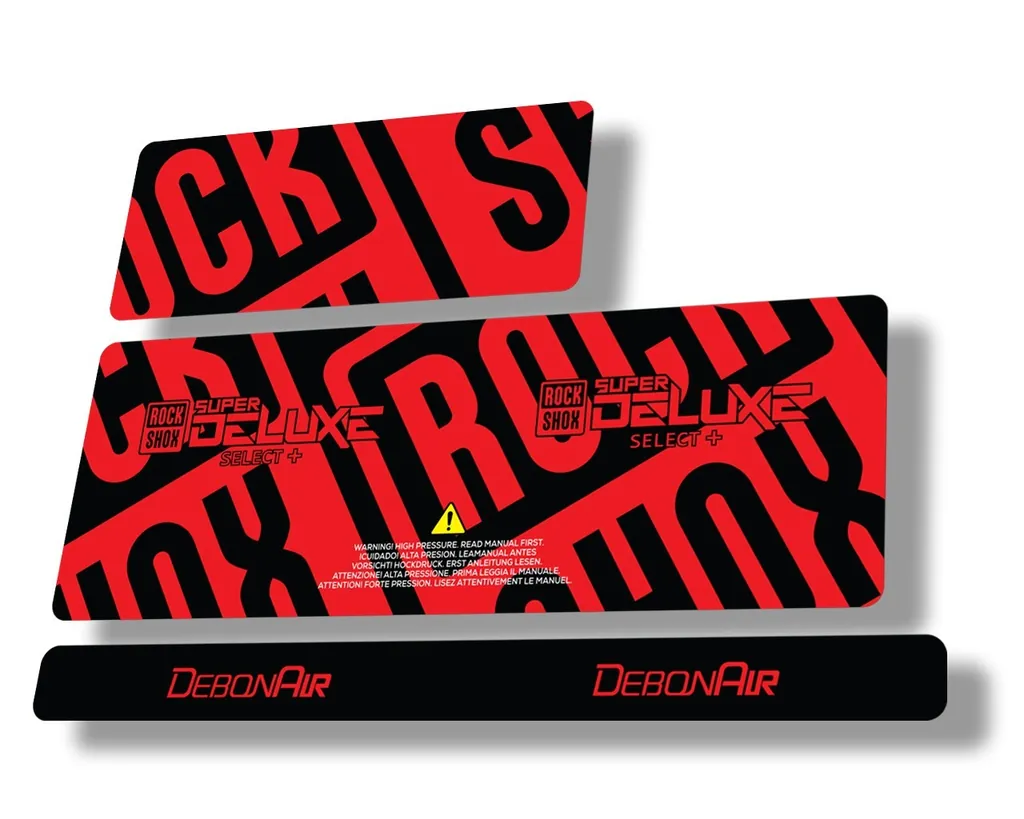 Rock Shox Super Deluxe Select Plus 2020 Rear Shock Decal Sticker Set Red