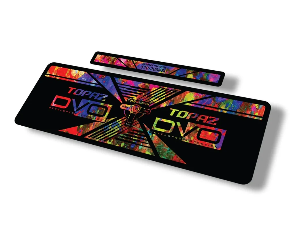 DVO 2020 Topaz AM Rear Shock Suspension Sticker Factory Decal Adhesive Oil Slick