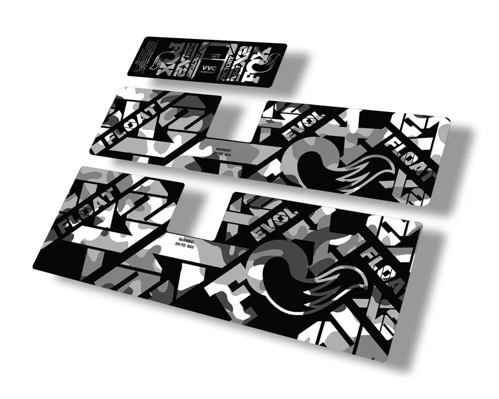 FOX Float X2 2021 Rear Shock Suspension Sticker Decal Full Set White Camo