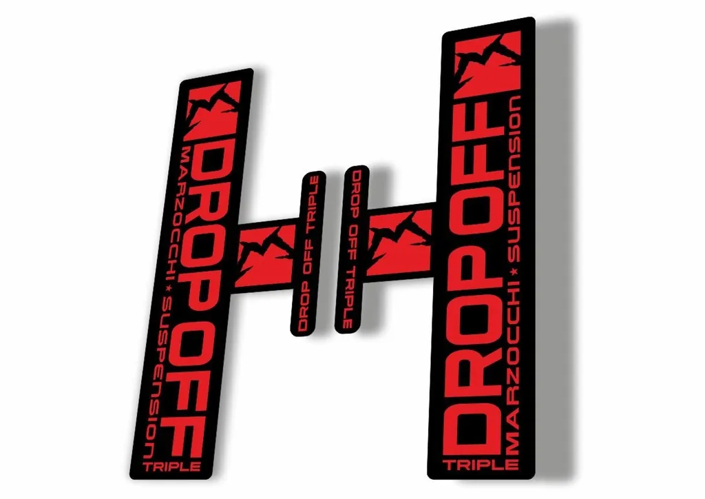 Marzocchi Drop Off Triple 2005 Fork Suspension Sticker Decal Kit Adhesive Red