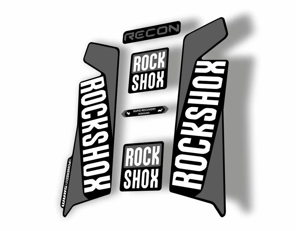 Rock Shox RECON 2016-17 Mountain Bike Cycling Decal Kit Sticker Adhesive Gray