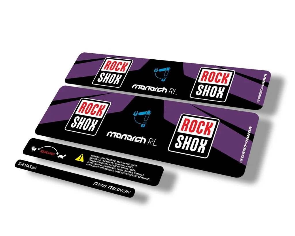 Rock Shox MONARCH RL 2016 Rear Shock Suspension Decal Sticker Adhesive Purple