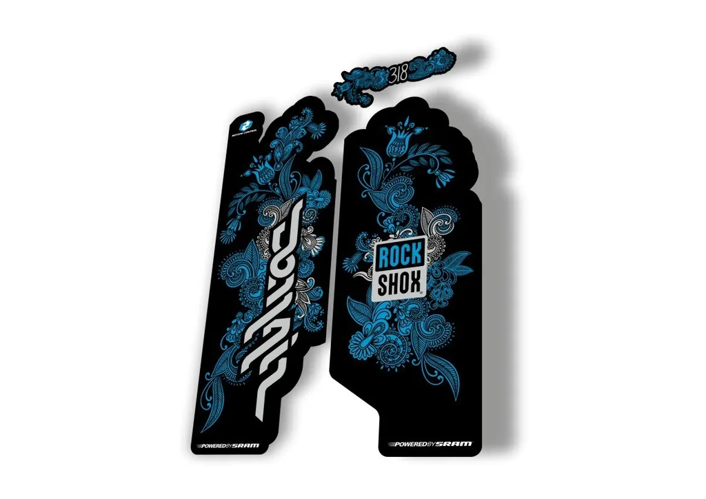 Rock Shox Domain 318 Custom Fork Cycling MTB Decal Kit Sticker Adhesive Blue