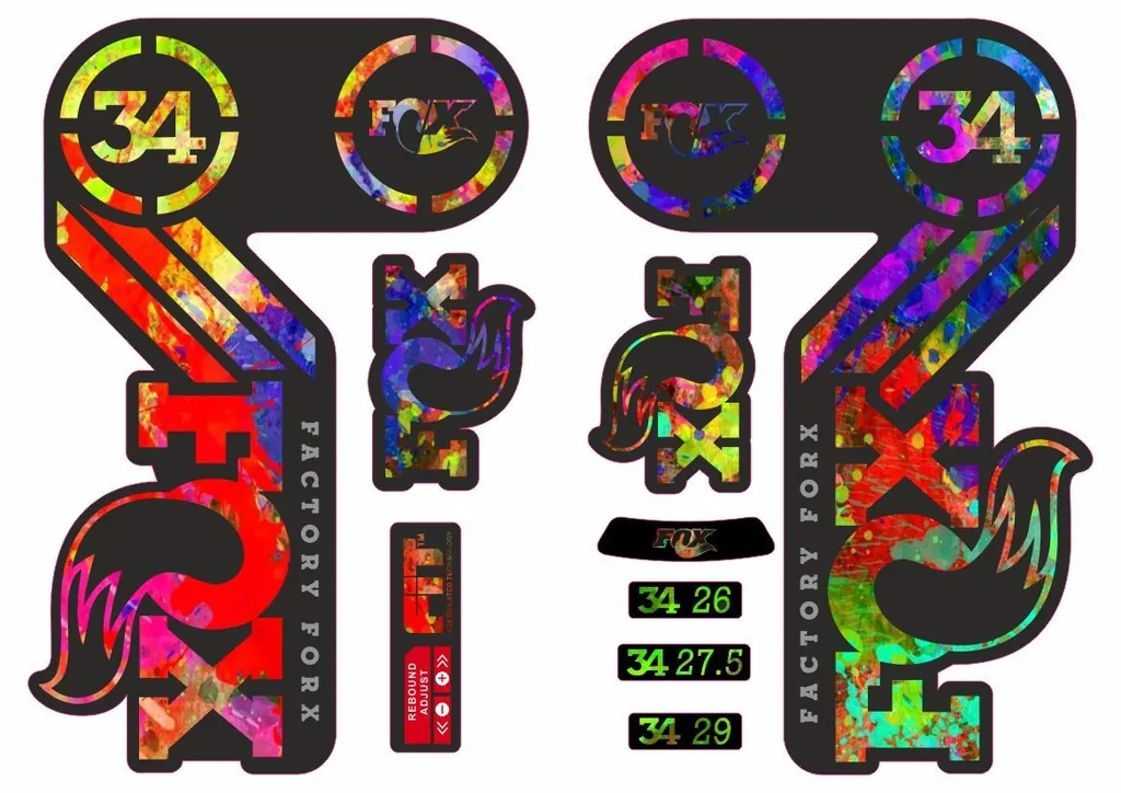 FOX 34 Heritage 2015 Fork Suspension Factory Decal Sticker Adhesive Oil Slick