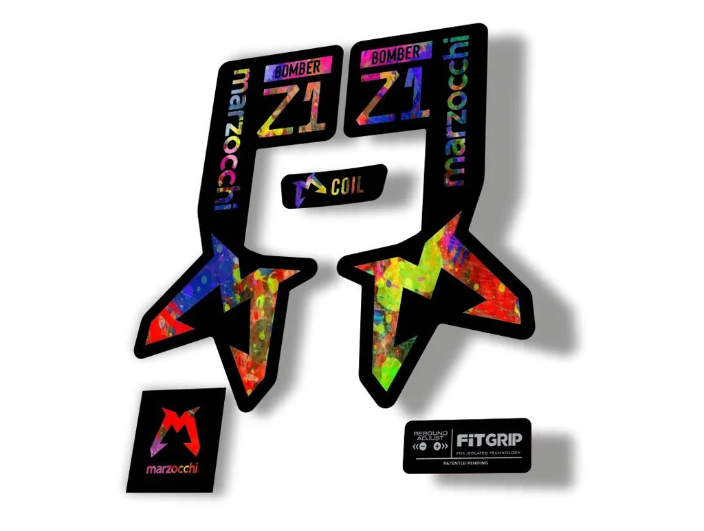 Marzocchi Bomber Z1 2025 2025 Fork Suspension Sticker Decal Kit Oil Slick
