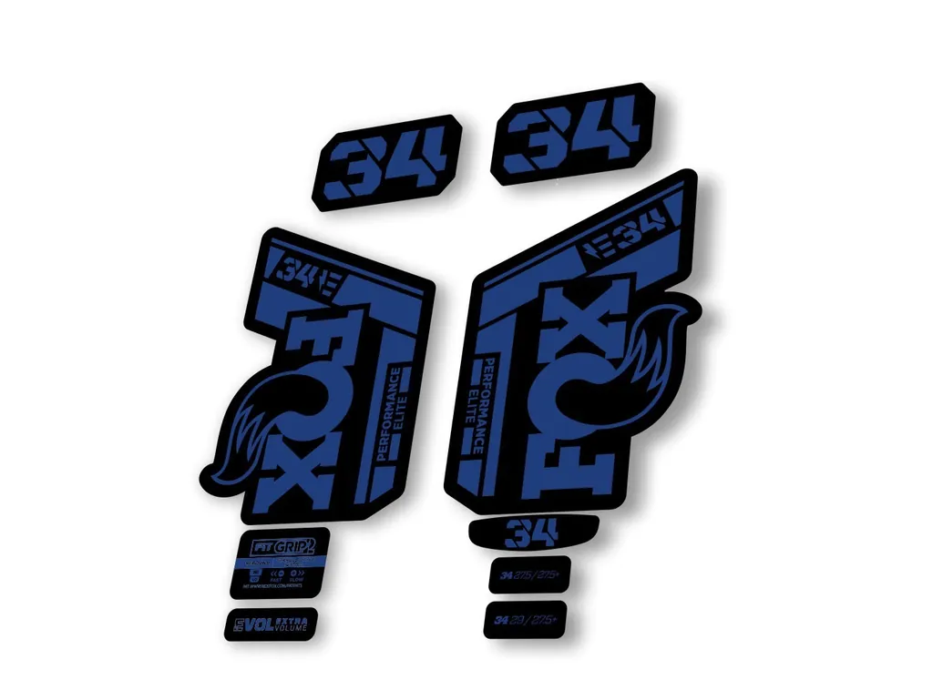 Fox 34 2022 Performance Elite E Bike Fork Decals Suspension Sticker Dark Blue