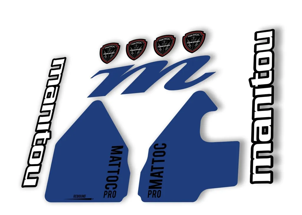 Manitou Mattoc Pro 2017 Fork Suspension Decal Kit Sticker Set Dark Blue