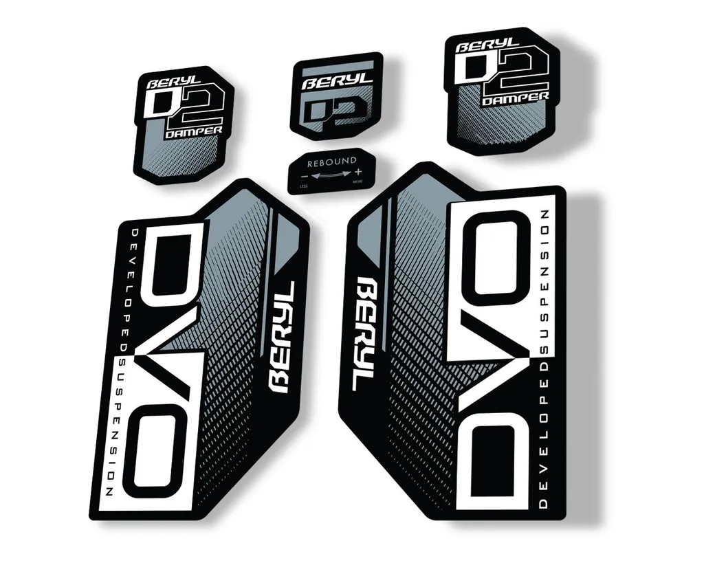 DVO Beryl D2 2019 Fork Suspension Sticker Factory Decal Adhesive White