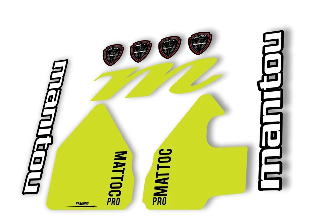 Manitou Mattoc Pro 2017 Fork Suspension Decal Kit Sticker Set Lime Green