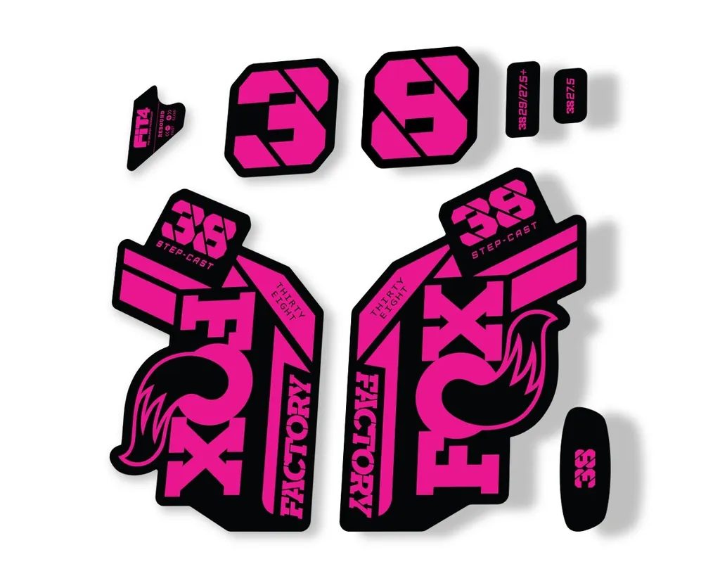 FOX 38 Step Cast SC 2021 Factory Fork Decals Suspension Sticker Adhesive Pink
