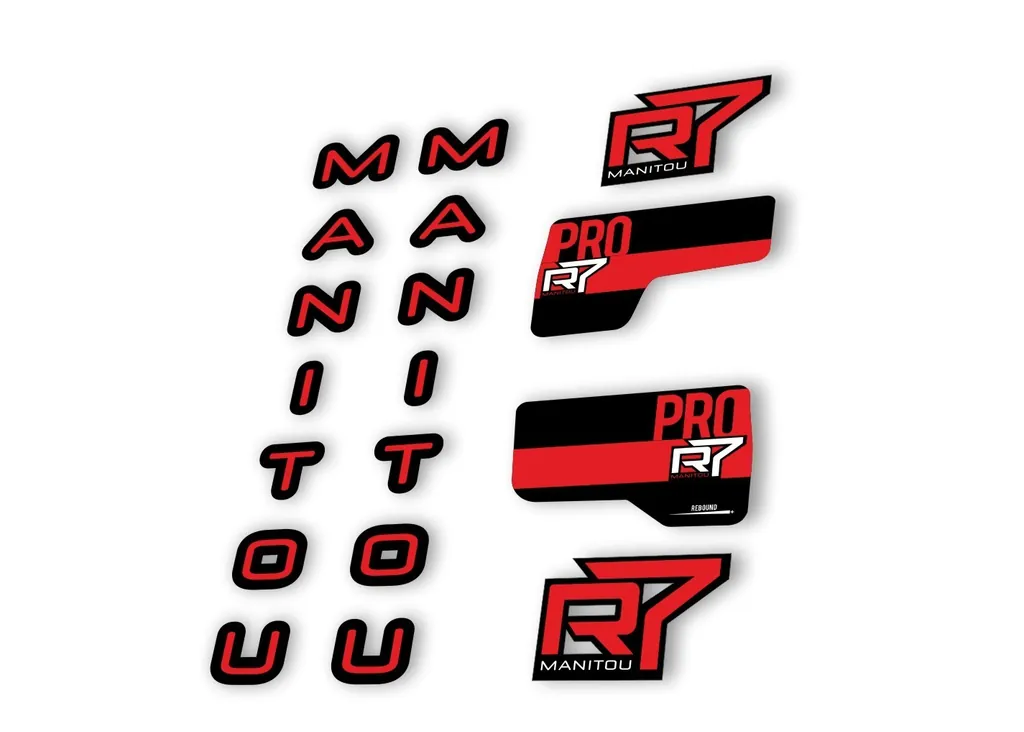Manitou R7 Pro 2020 Fork Suspension Decal Kit Sticker Set Red